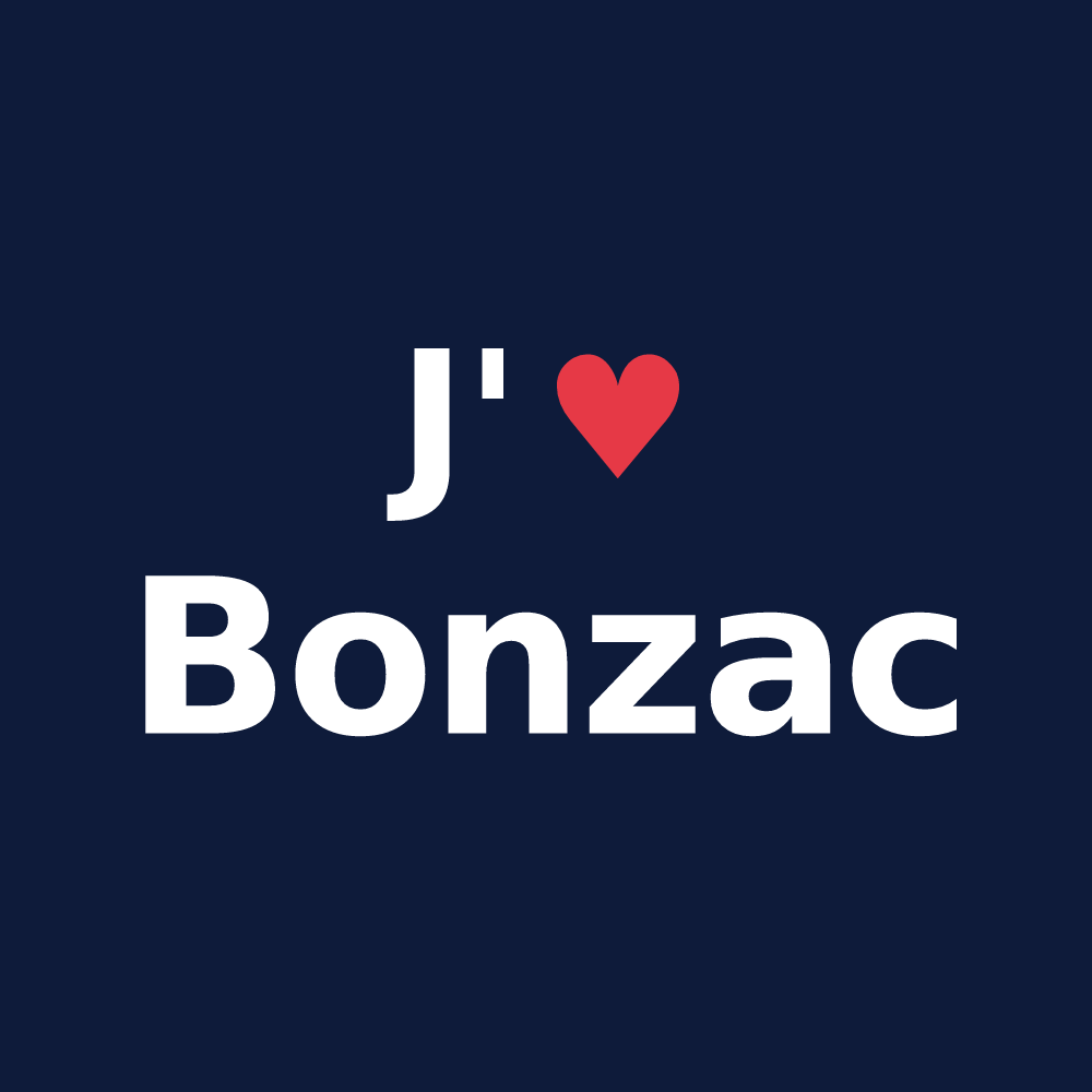 T-shirt personnalisé Bonzac — design J'aime Bonzac