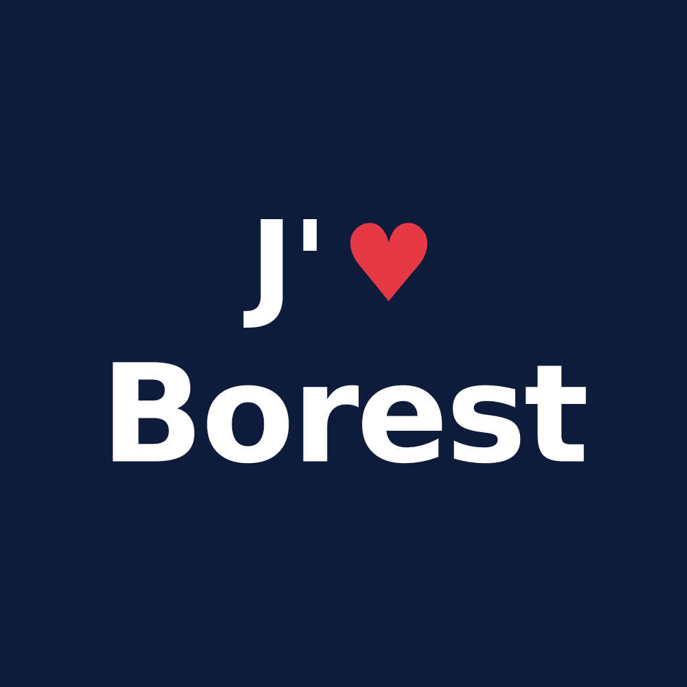 T-shirt personnalisé Borest — design J'aime Borest
