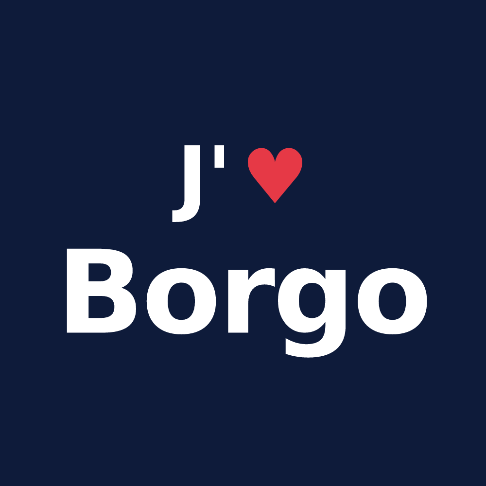 T-shirt personnalisé Borgo — design J'aime Borgo