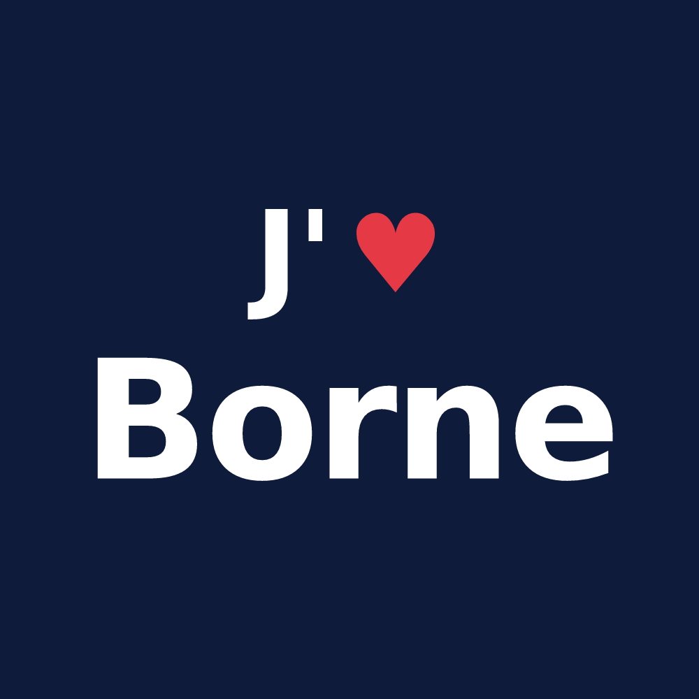 T-shirt personnalisé Borne — design J'aime Borne