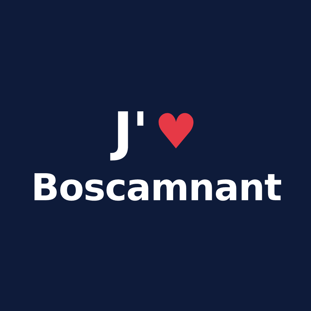T-shirt personnalisé Boscamnant — design J'aime Boscamnant