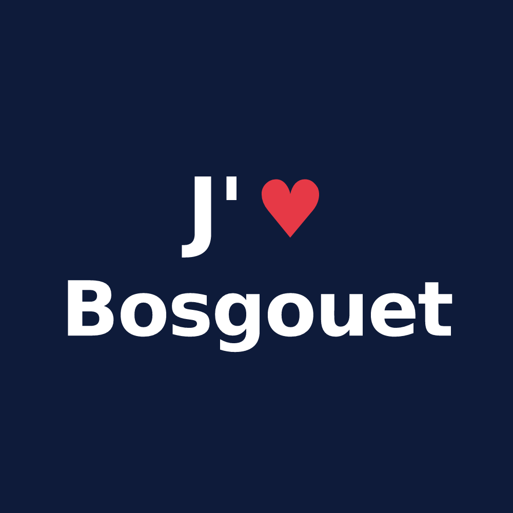 T-shirt personnalisé Bosgouet — design « J'aime Bosgouet » imprimé sur le t-shirt