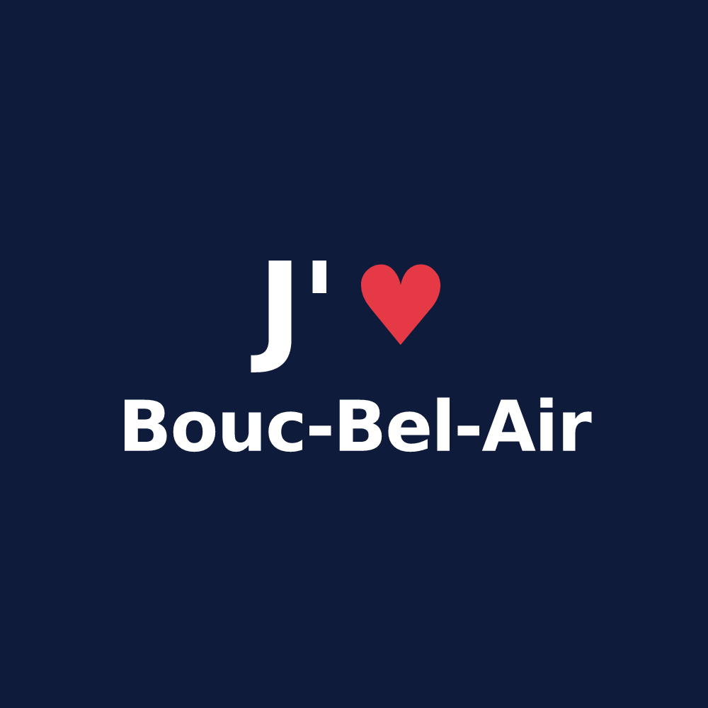 T-shirt personnalisé Bouc-Bel-Air — design J'aime Bouc-Bel-Air