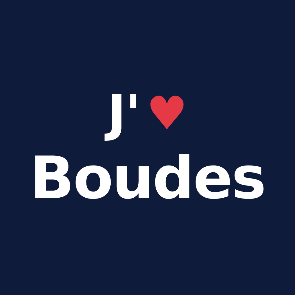 T-shirt personnalisé Boudes — design « J'aime Boudes » imprimé sur le t-shirt