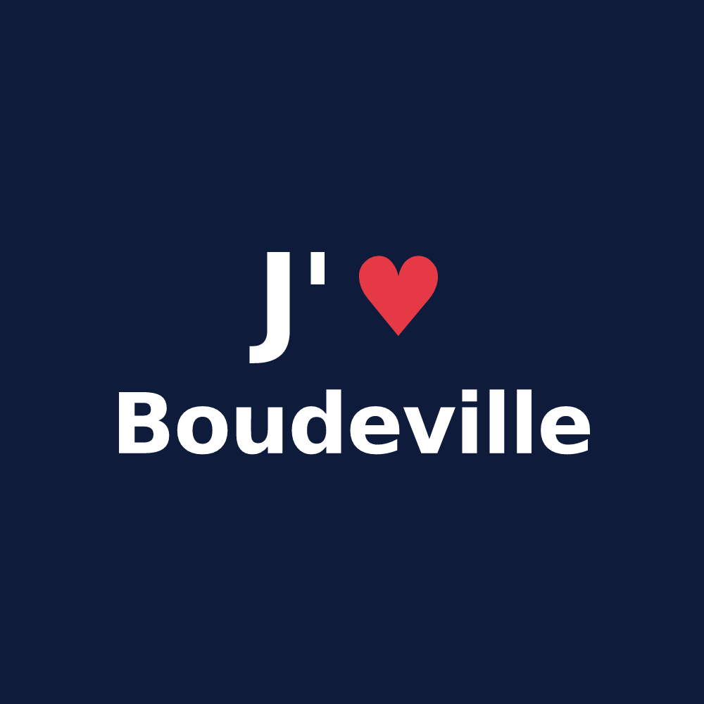 T-shirt personnalisé Boudeville — design J'aime Boudeville