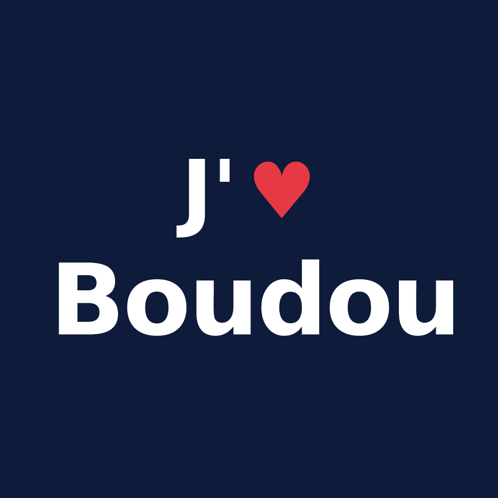 T-shirt personnalisé Boudou — design J'aime Boudou