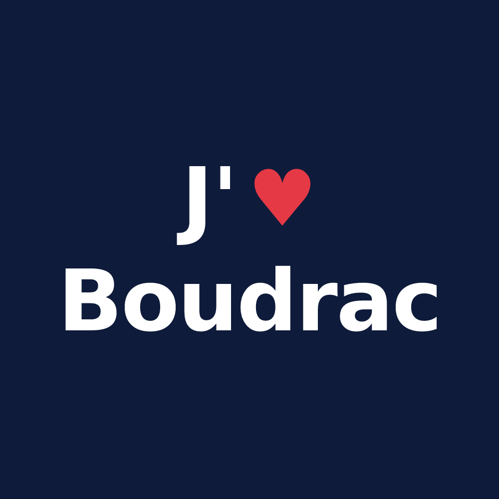 T-shirt personnalisé Boudrac — design J'aime Boudrac