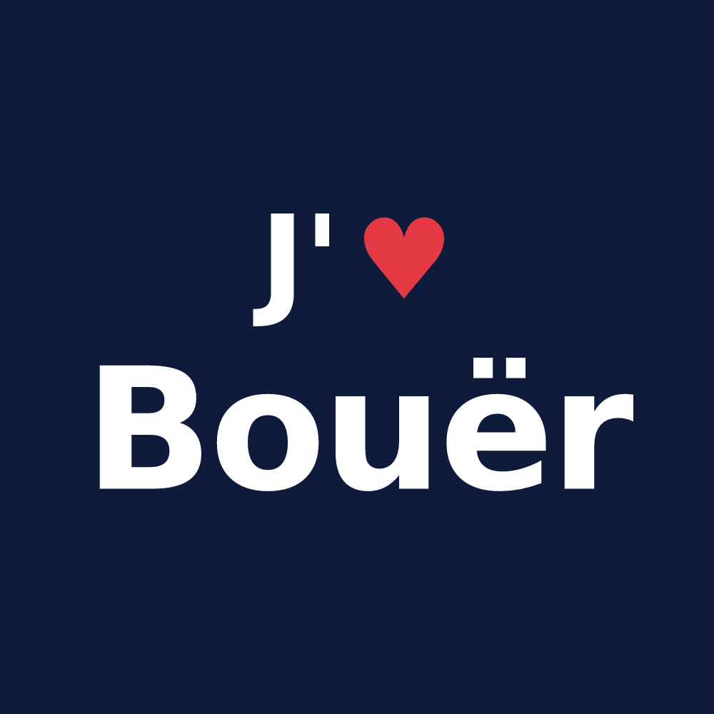 T-shirt personnalisé Bouër — design J'aime Bouër