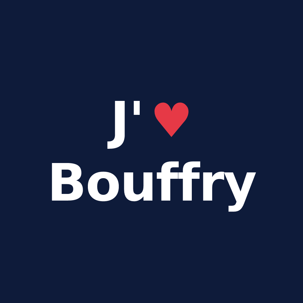 T-shirt personnalisé Bouffry — design J'aime Bouffry