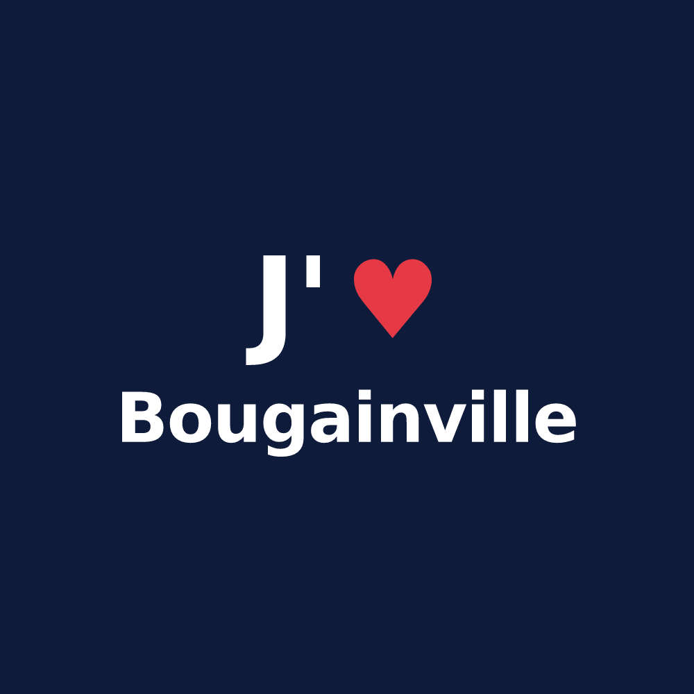 T-shirt personnalisé Bougainville — design J'aime Bougainville