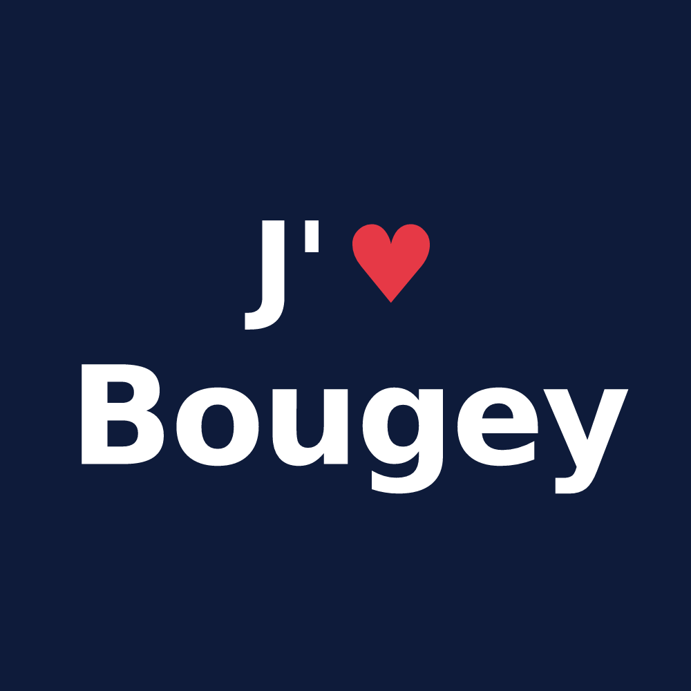 T-shirt personnalisé Bougey — design J'aime Bougey