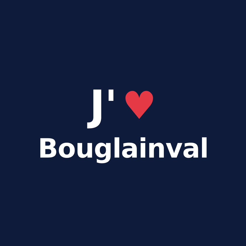 T-shirt personnalisé Bouglainval — design J'aime Bouglainval