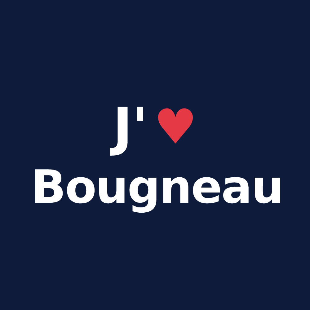 T-shirt personnalisé Bougneau — design J'aime Bougneau