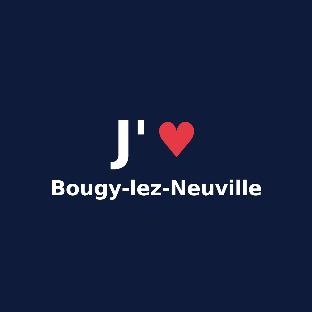 T-shirt personnalisé Bougy-lez-Neuville — design J'aime Bougy-lez-Neuville