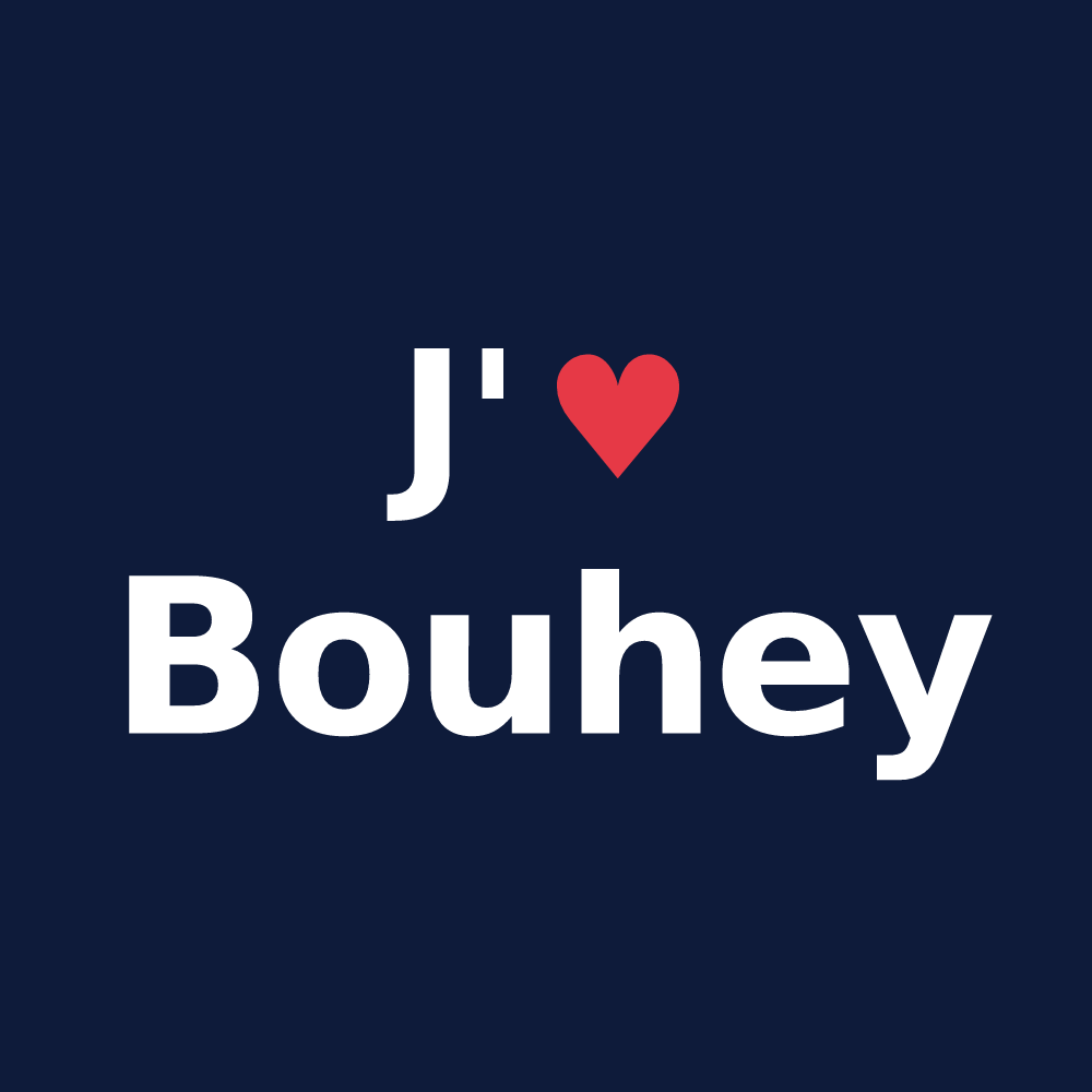 T-shirt personnalisé Bouhey — design J'aime Bouhey