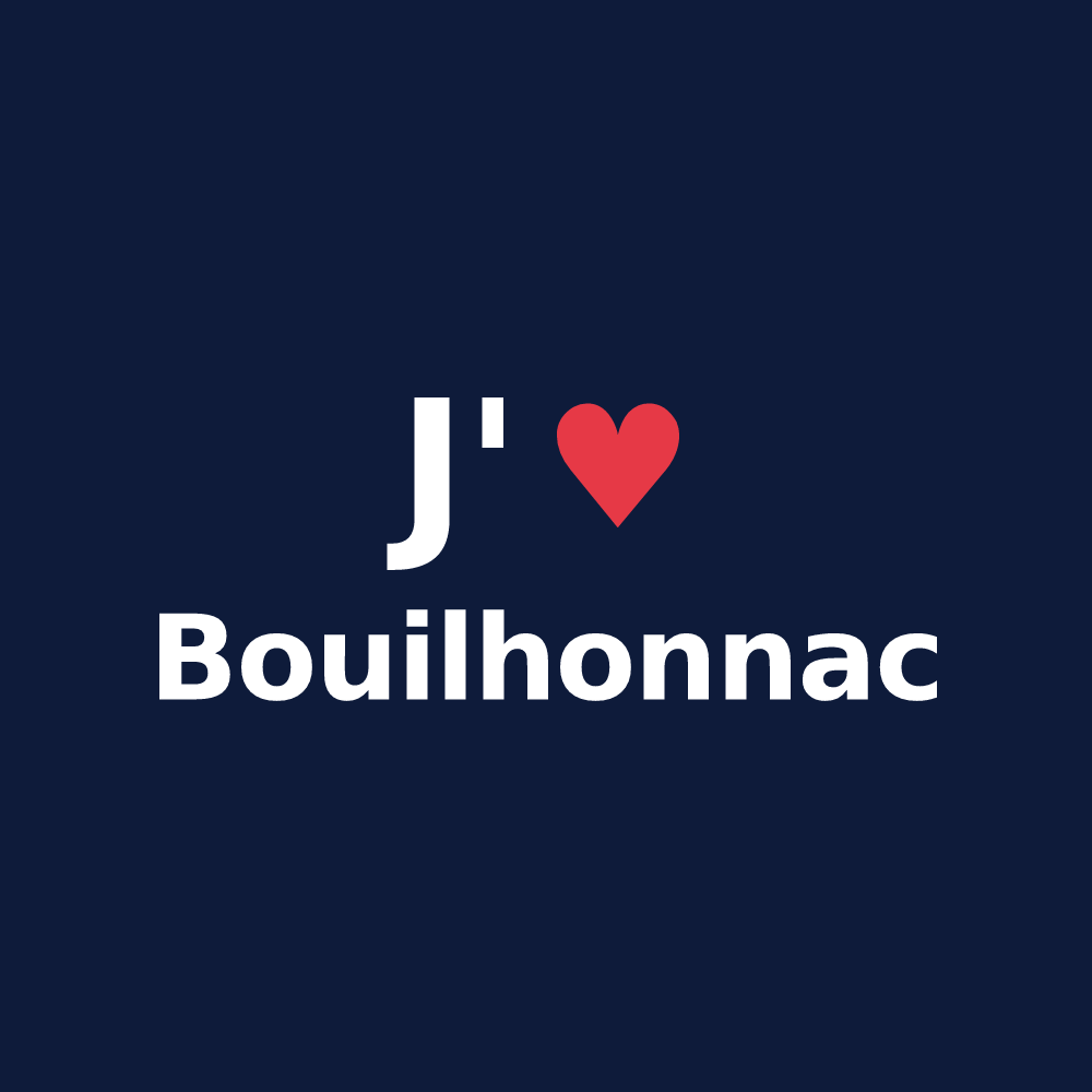 T-shirt personnalisé Bouilhonnac — design J'aime Bouilhonnac