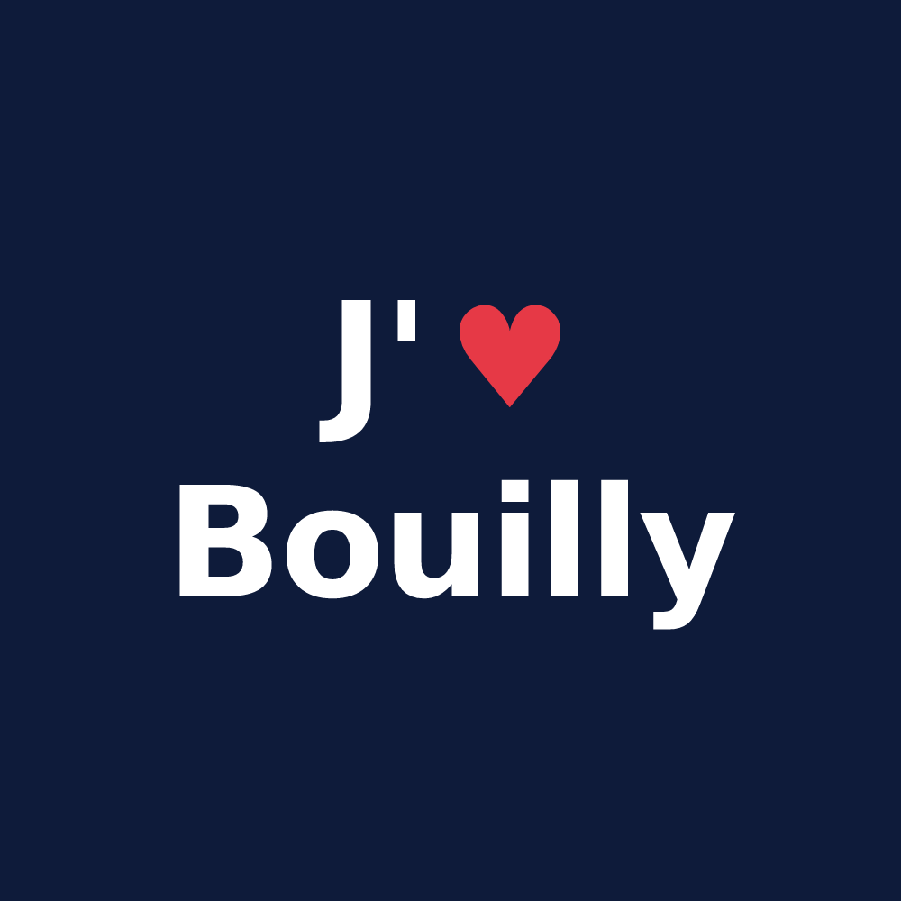T-shirt personnalisé Bouilly — design J'aime Bouilly