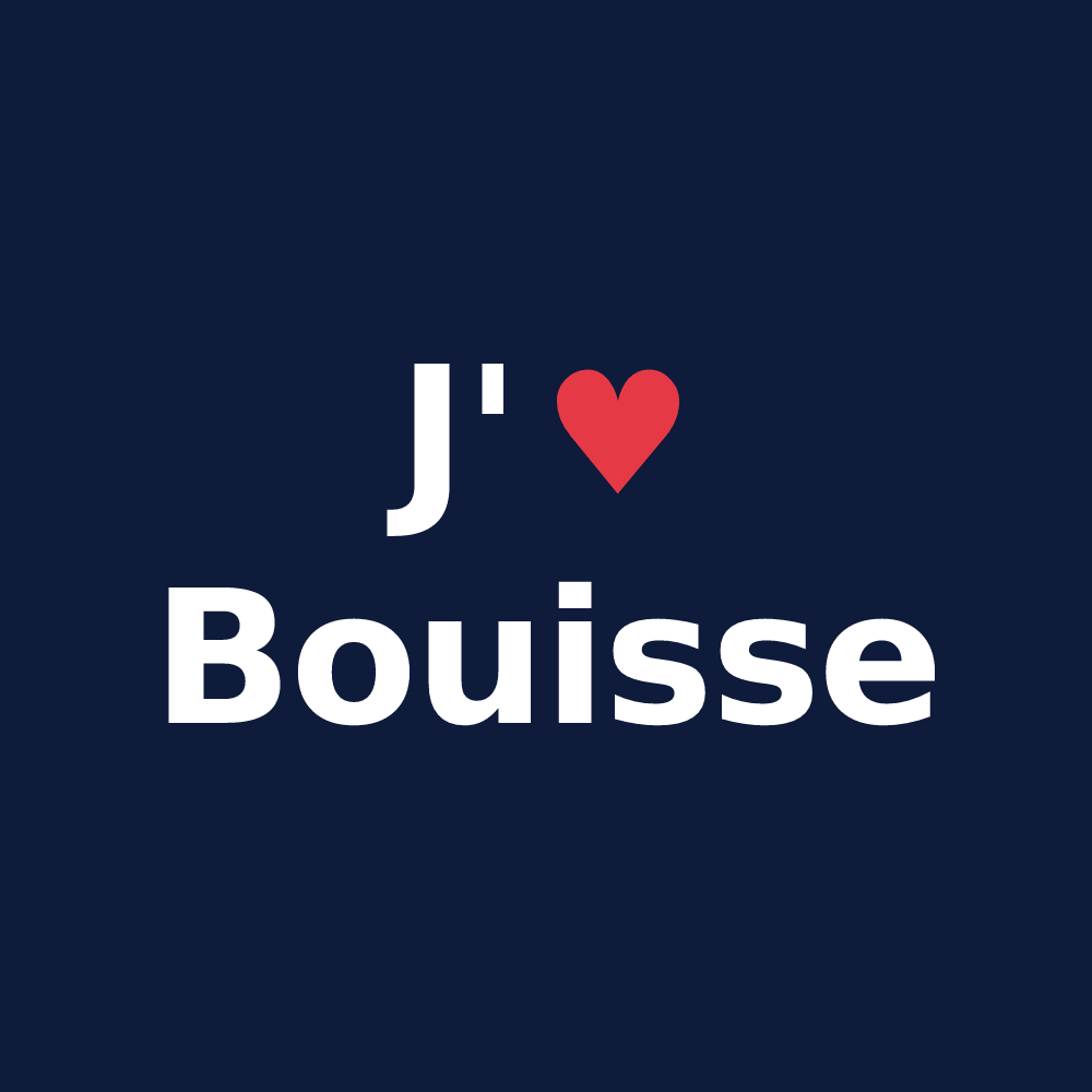 T-shirt personnalisé Bouisse — design J'aime Bouisse