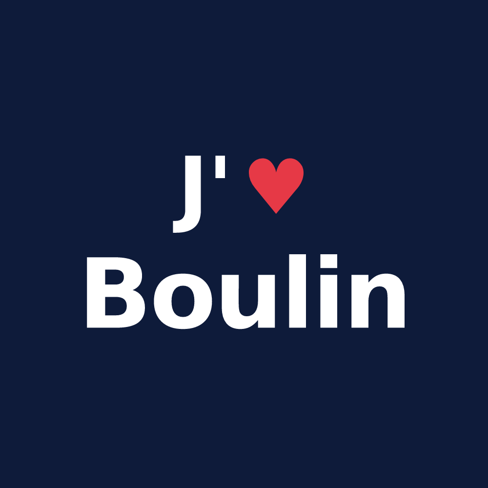 T-shirt personnalisé Boulin — design J'aime Boulin