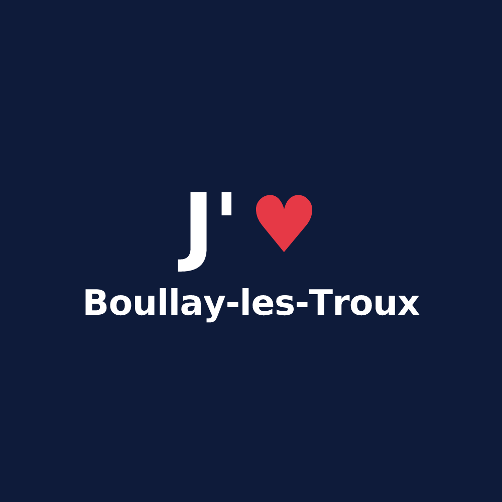 T-shirt personnalisé Boullay-les-Troux — design J'aime Boullay-les-Troux