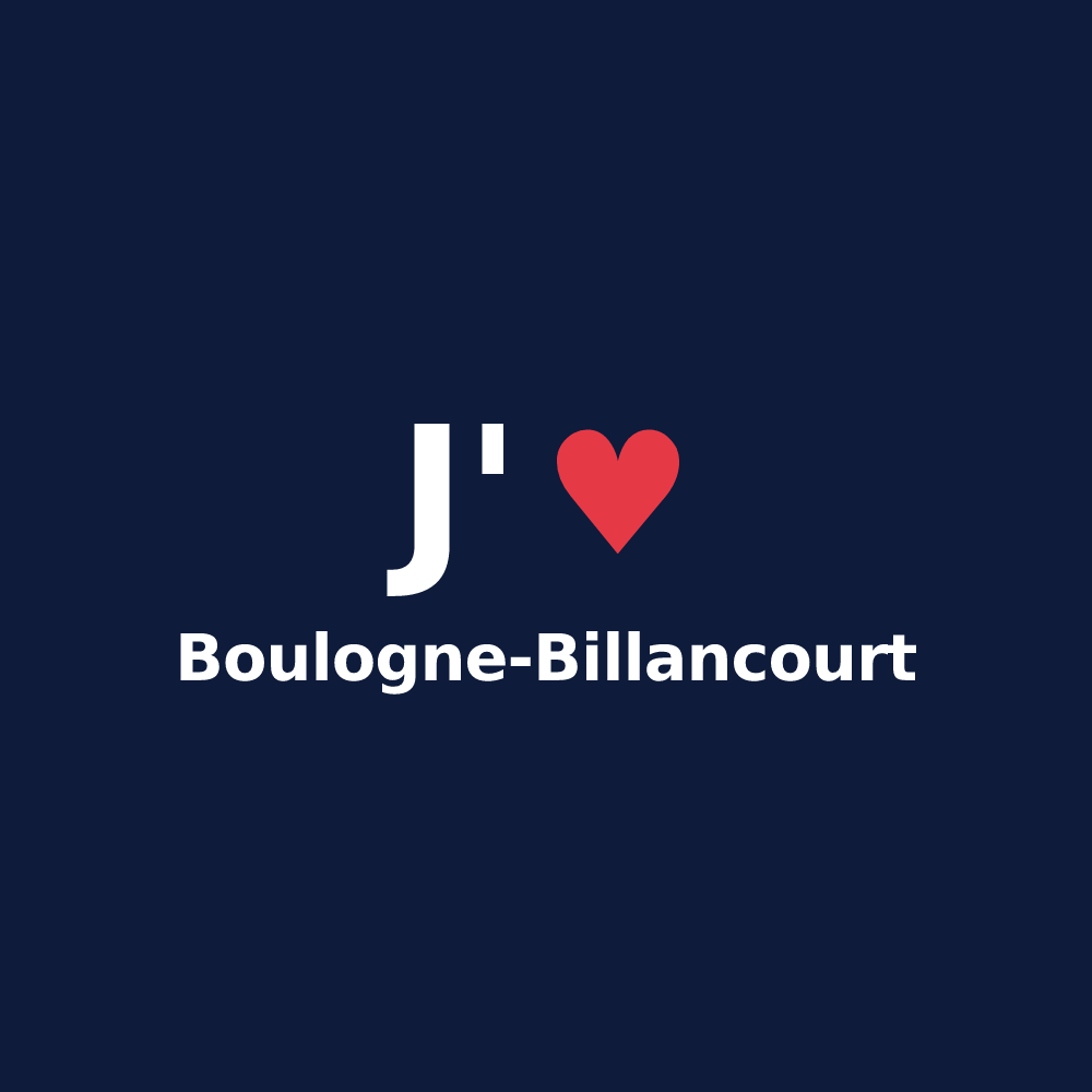 T-shirt personnalisé Boulogne-Billancourt — design J'aime Boulogne-Billancourt