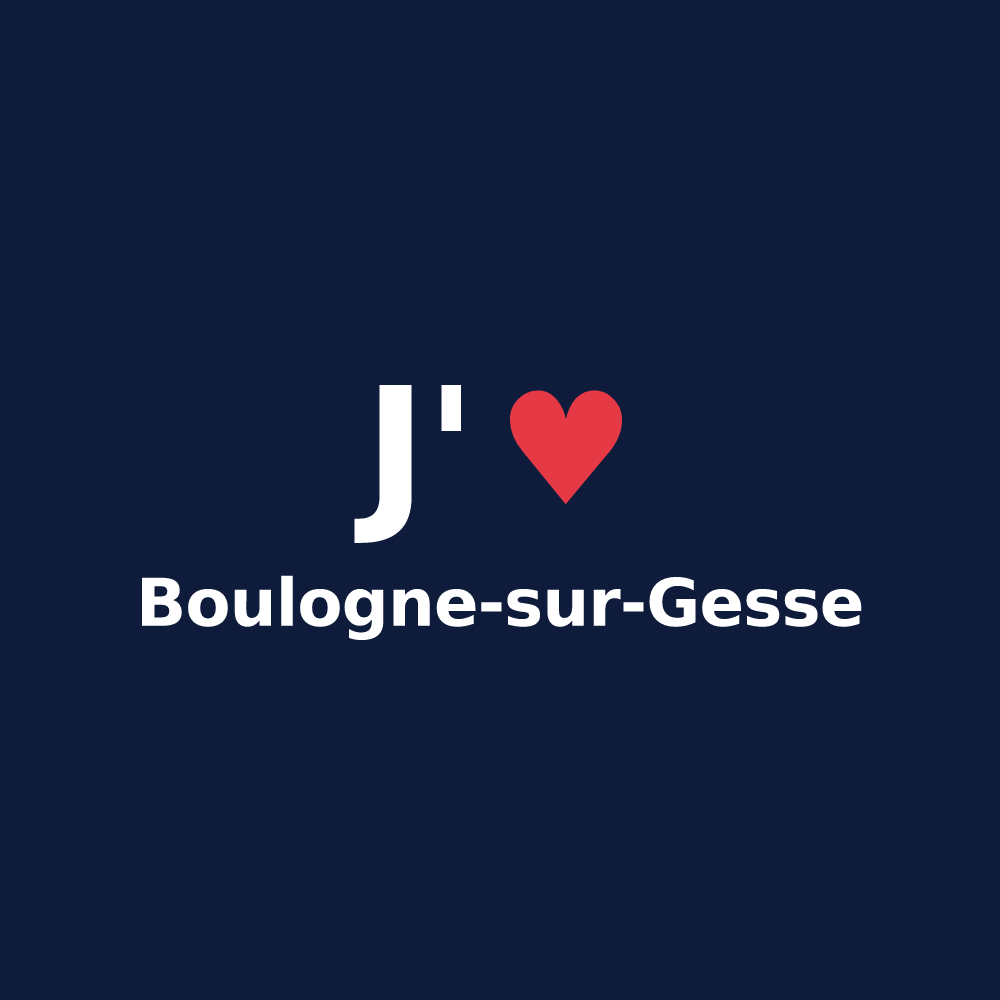 T-shirt personnalisé Boulogne-sur-Gesse — design J'aime Boulogne-sur-Gesse