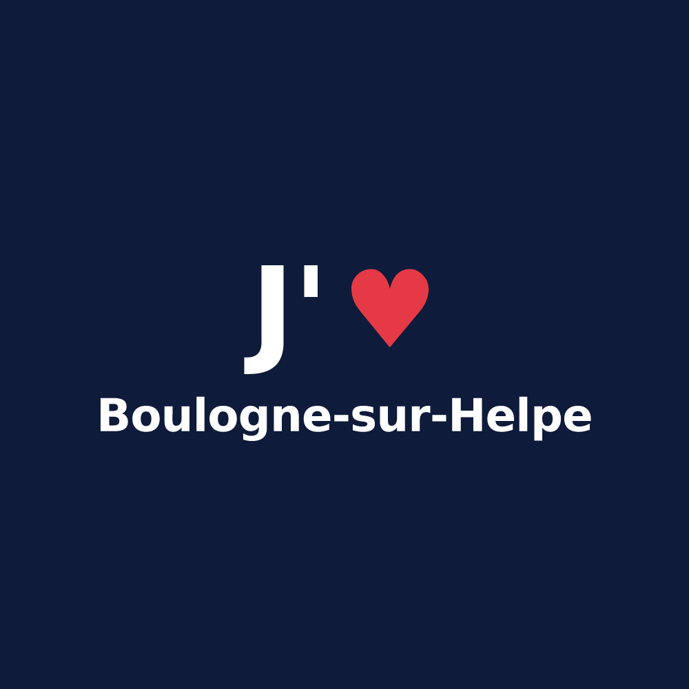 T-shirt personnalisé Boulogne-sur-Helpe — design J'aime Boulogne-sur-Helpe