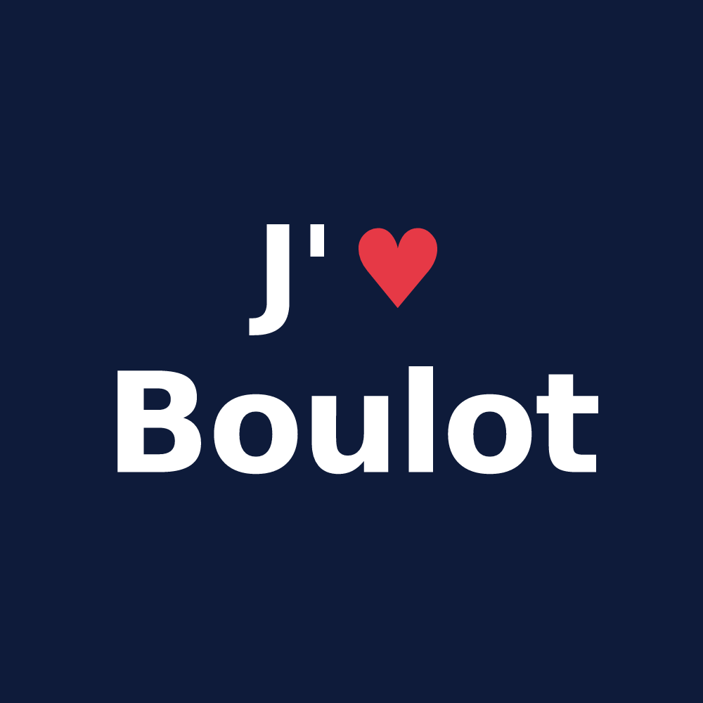T-shirt personnalisé Boulot — design « J'aime Boulot » imprimé sur le t-shirt