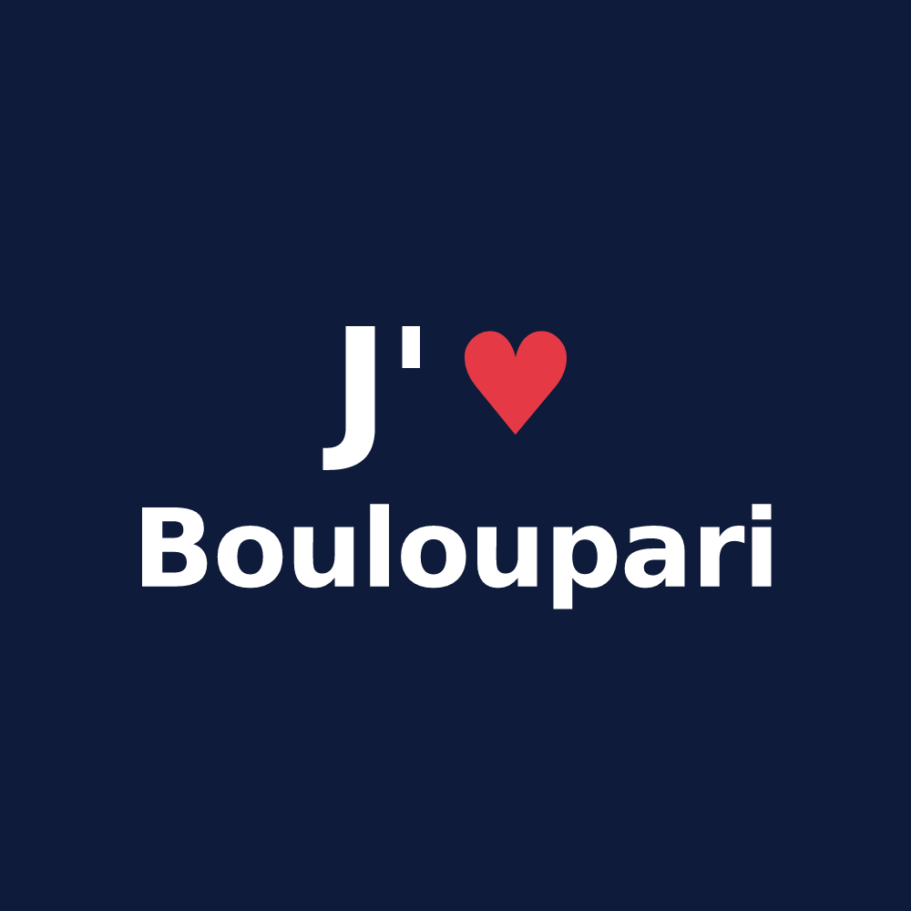 T-shirt personnalisé Bouloupari — design J'aime Bouloupari