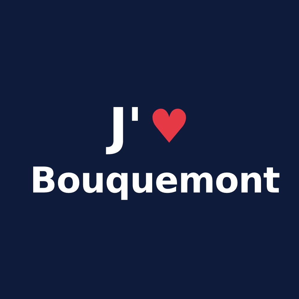 T-shirt personnalisé Bouquemont — design J'aime Bouquemont