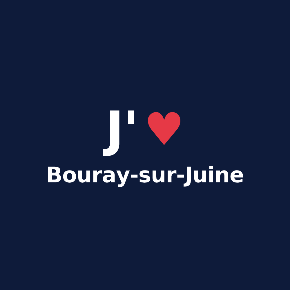 T-shirt personnalisé Bouray-sur-Juine — design J'aime Bouray-sur-Juine