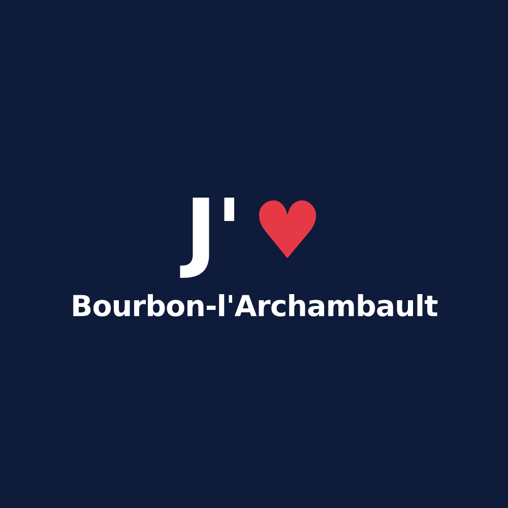 T-shirt personnalisé Bourbon-l'Archambault — design J'aime Bourbon-l'Archambault