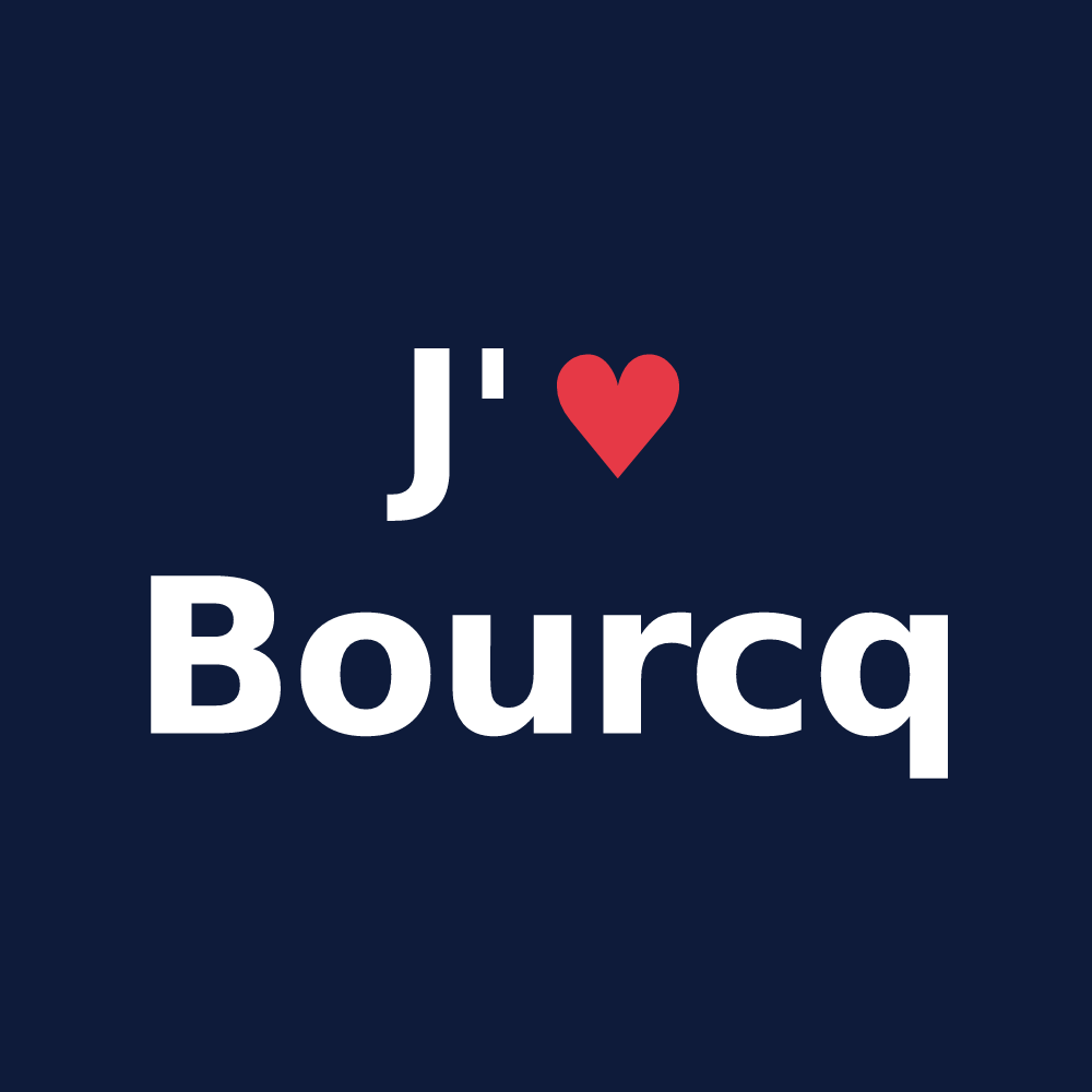 T-shirt personnalisé Bourcq — design J'aime Bourcq
