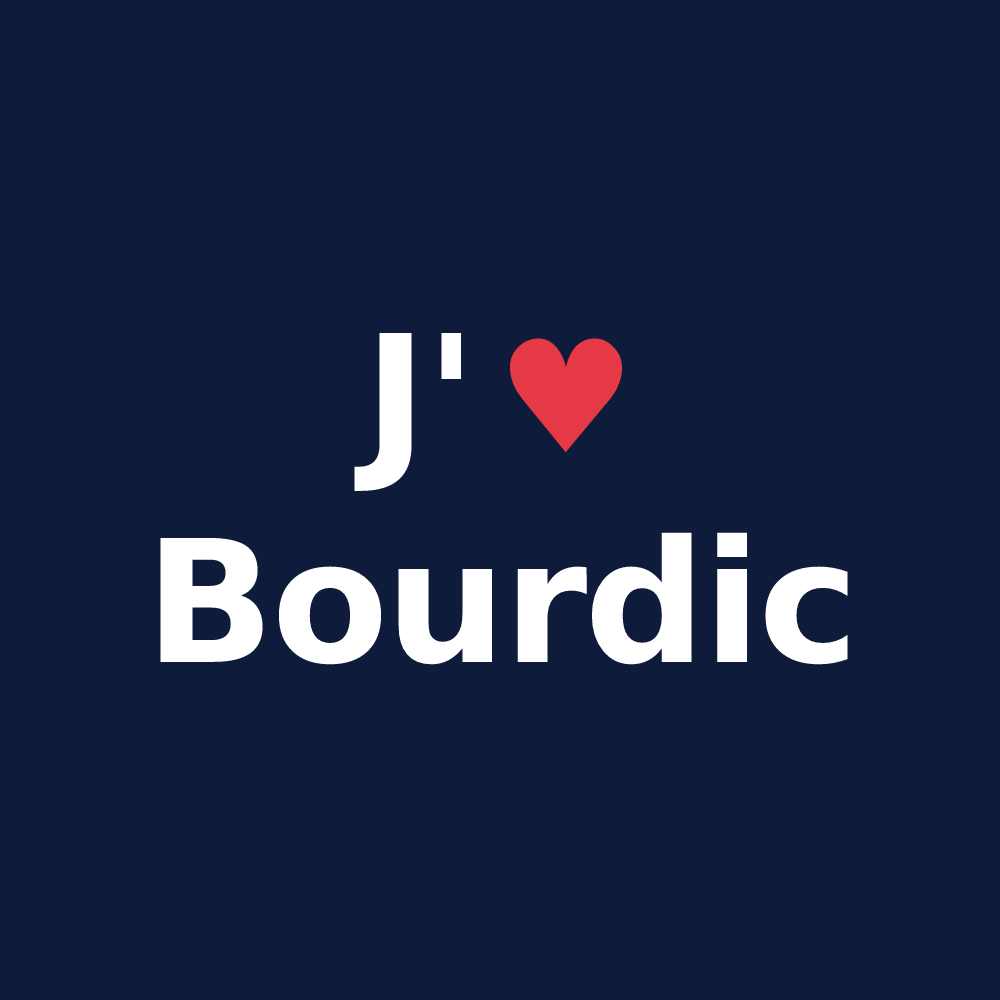 T-shirt personnalisé Bourdic — design J'aime Bourdic