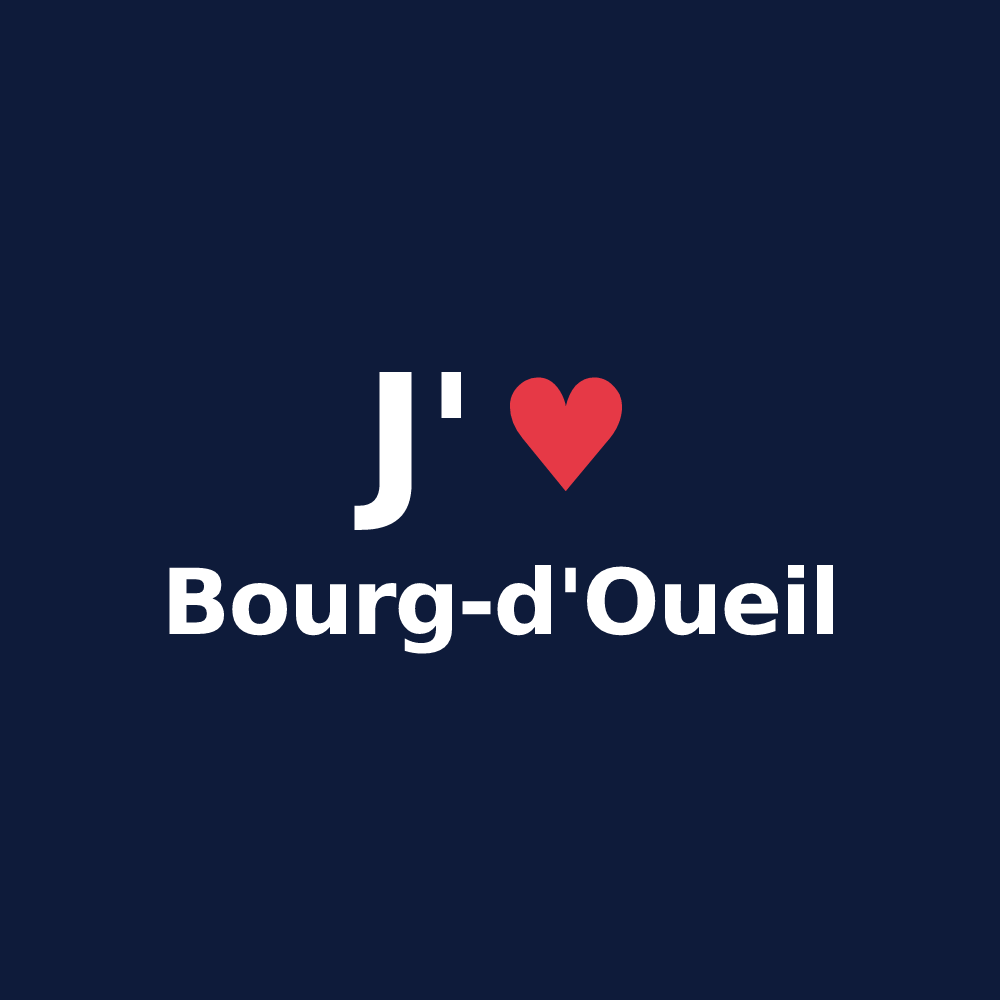 T-shirt personnalisé Bourg-d'Oueil — design J'aime Bourg-d'Oueil