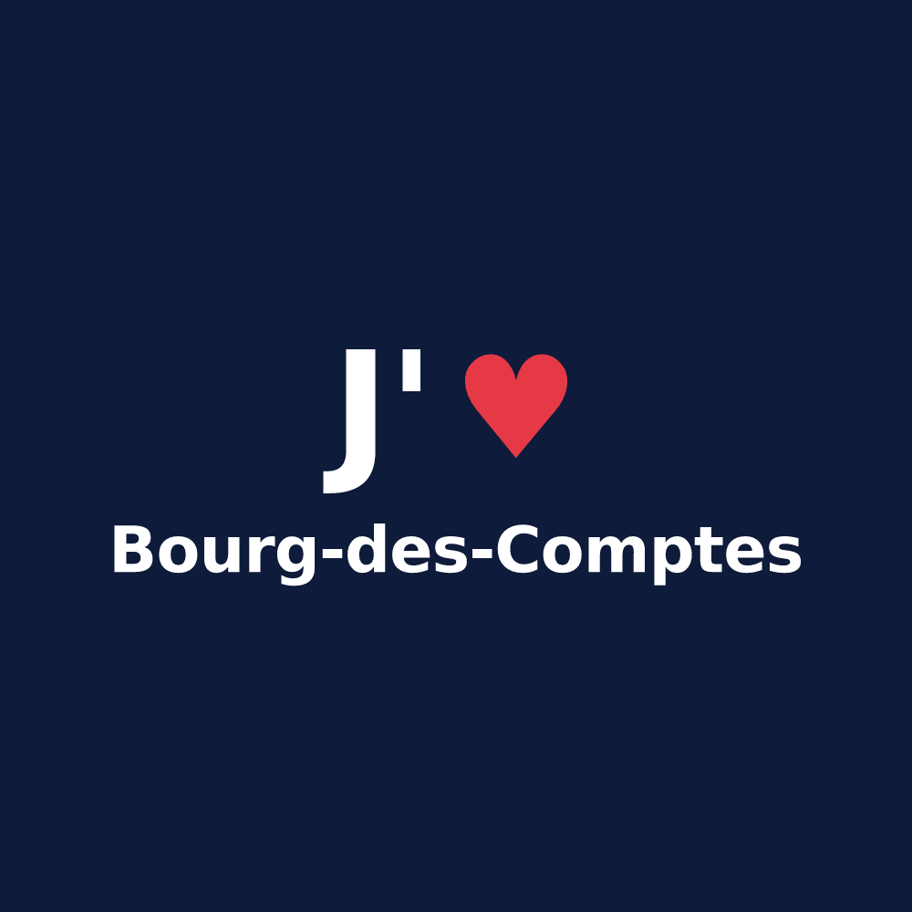 T-shirt personnalisé Bourg-des-Comptes — design J'aime Bourg-des-Comptes