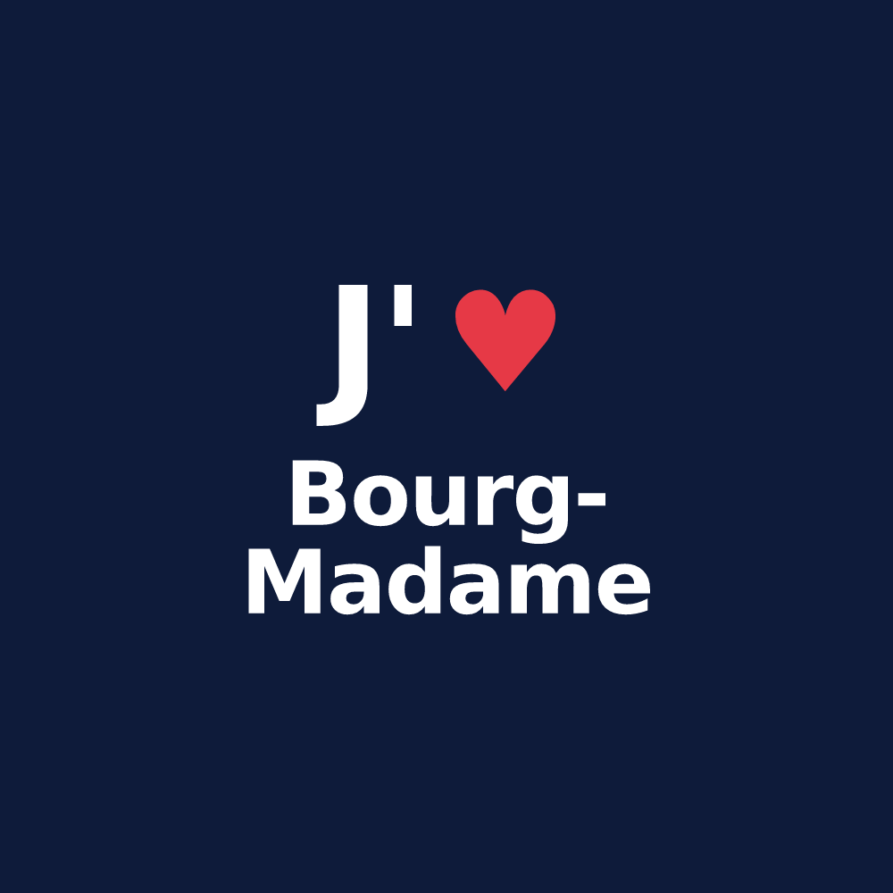 T-shirt personnalisé Bourg-Madame — design J'aime Bourg-Madame