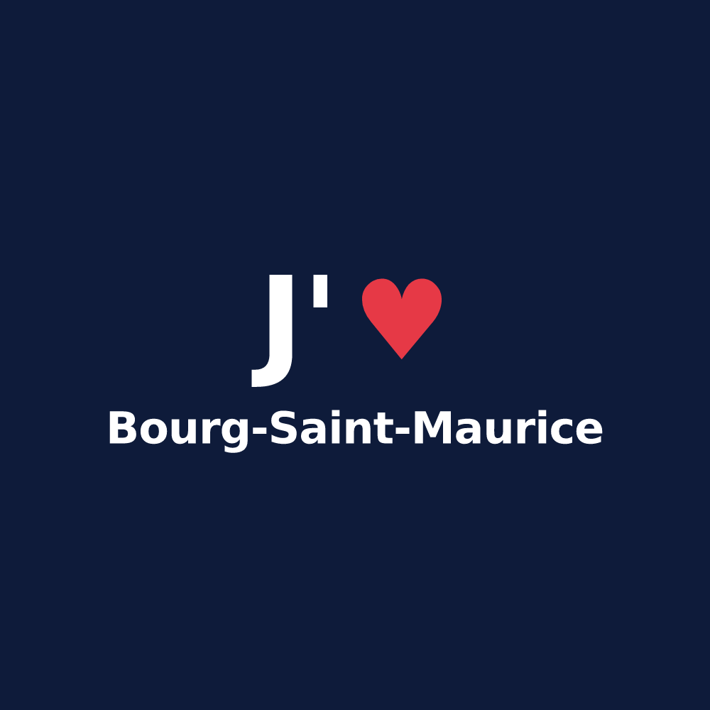 T-shirt personnalisé Bourg-Saint-Maurice — design J'aime Bourg-Saint-Maurice