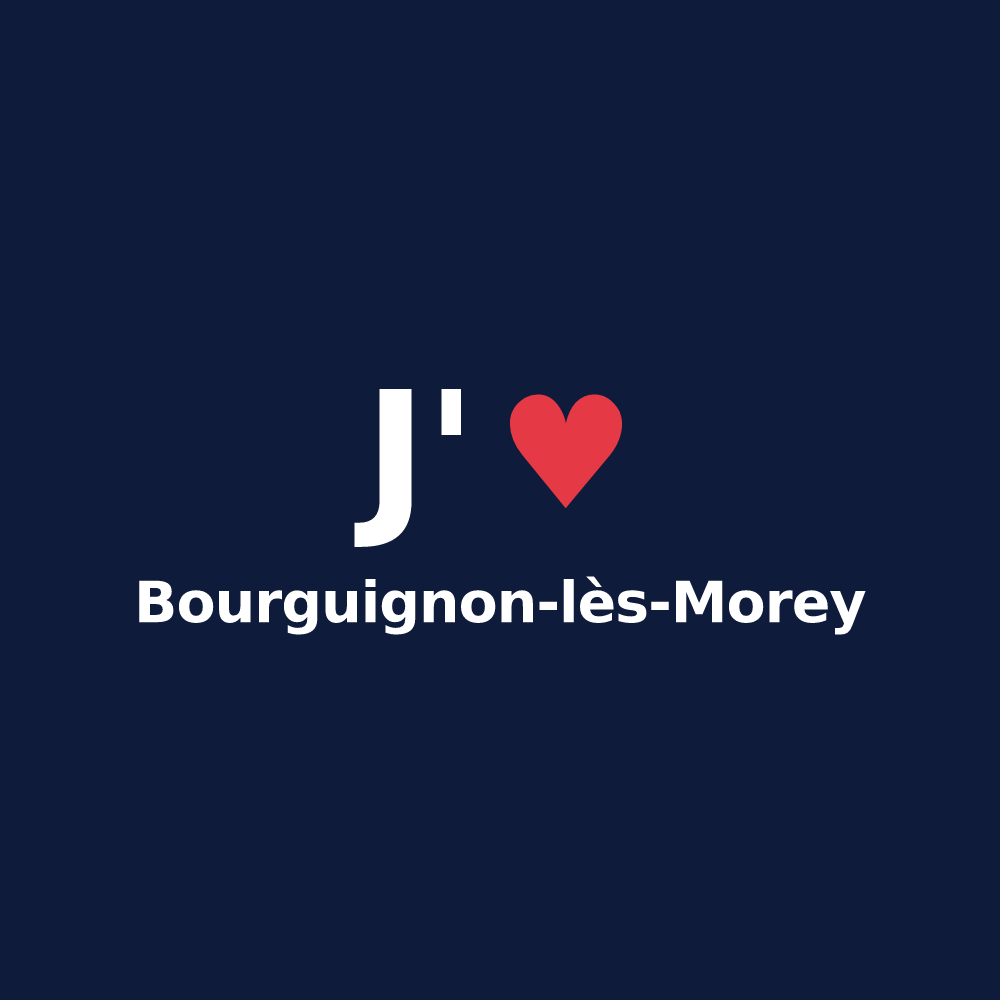 T-shirt personnalisé Bourguignon-lès-Morey — design J'aime Bourguignon-lès-Morey
