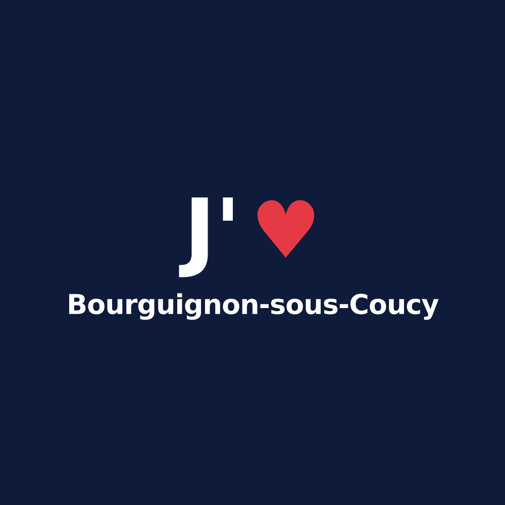 T-shirt personnalisé Bourguignon-sous-Coucy — design J'aime Bourguignon-sous-Coucy