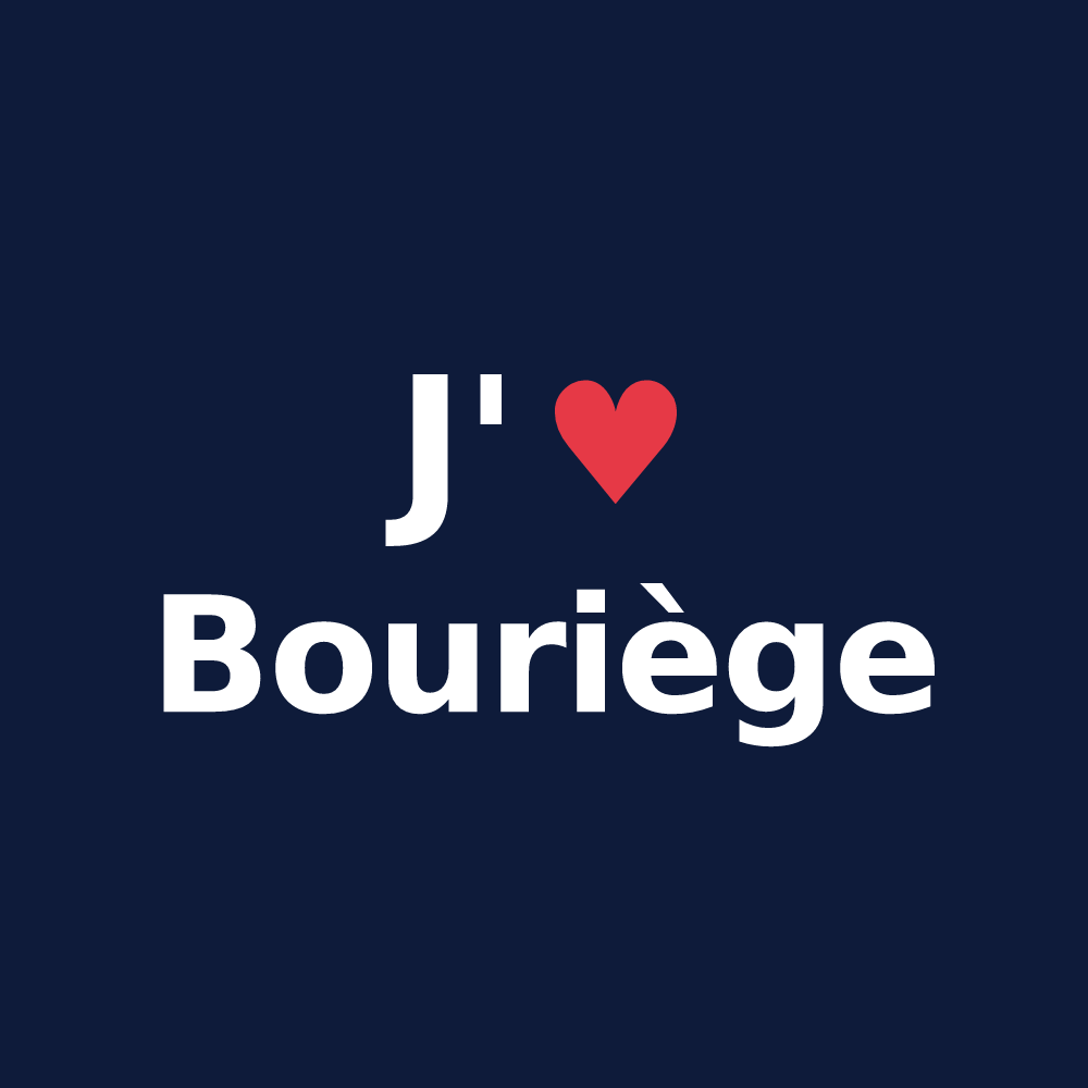 T-shirt personnalisé Bouriège — design J'aime Bouriège