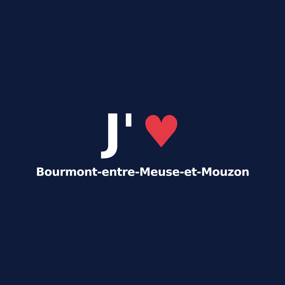 T-shirt personnalisé Bourmont-entre-Meuse-et-Mouzon — design J'aime Bourmont-entre-Meuse-et-Mouzon