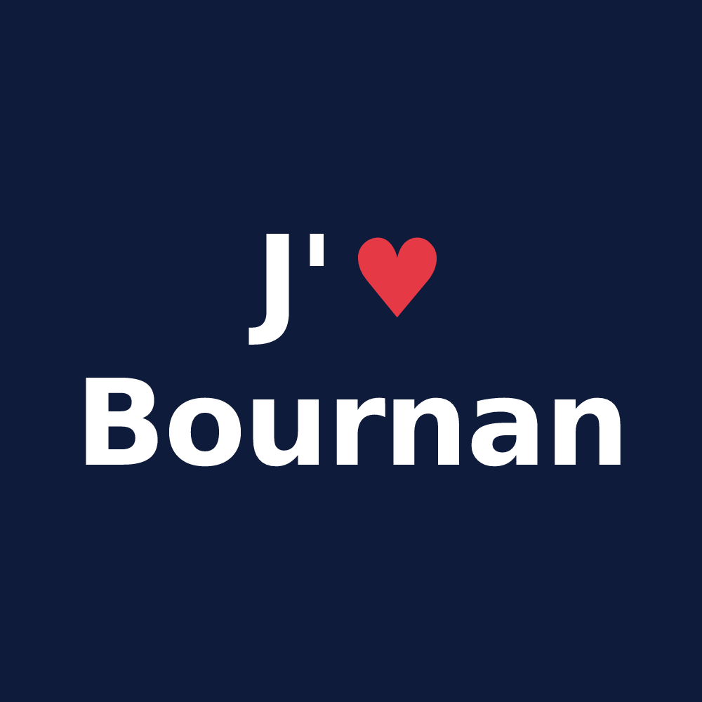 T-shirt personnalisé Bournan — design J'aime Bournan