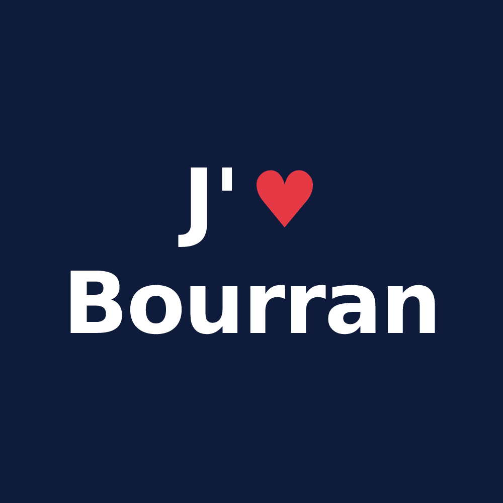 T-shirt personnalisé Bourran — design J'aime Bourran