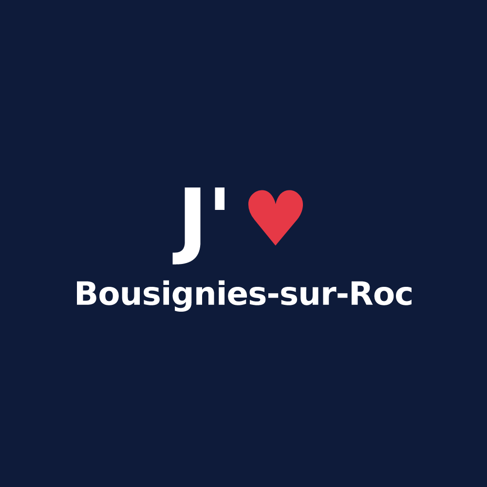 T-shirt personnalisé Bousignies-sur-Roc — design J'aime Bousignies-sur-Roc