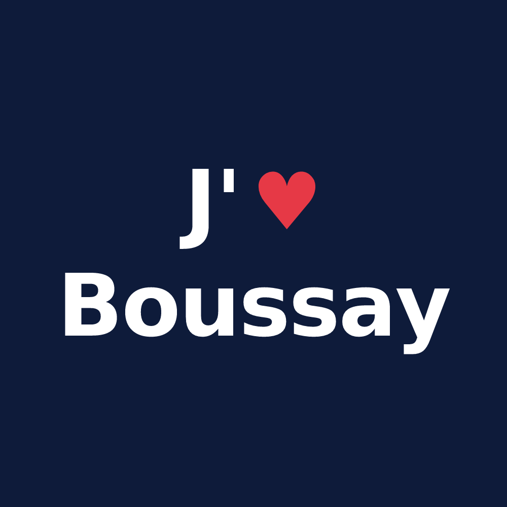 T-shirt personnalisé Boussay — design J'aime Boussay