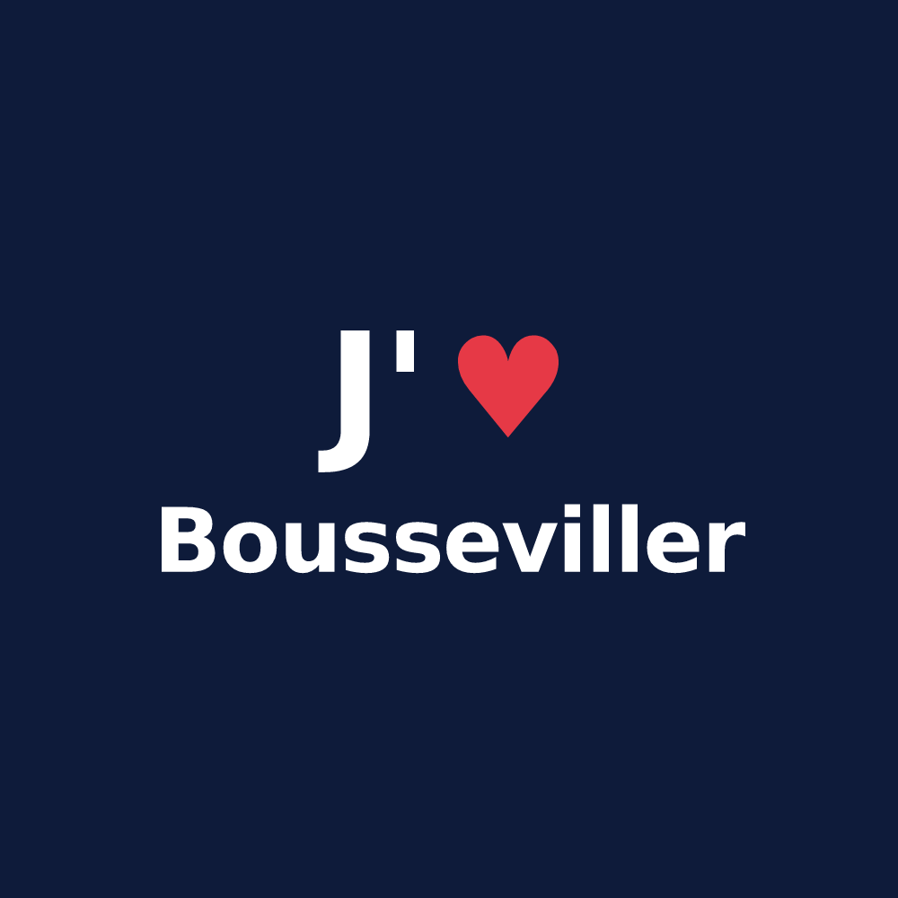 T-shirt personnalisé Bousseviller — design « J'aime Bousseviller » imprimé sur le t-shirt