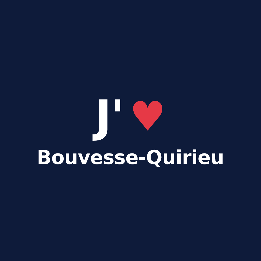 T-shirt personnalisé Bouvesse-Quirieu — design J'aime Bouvesse-Quirieu