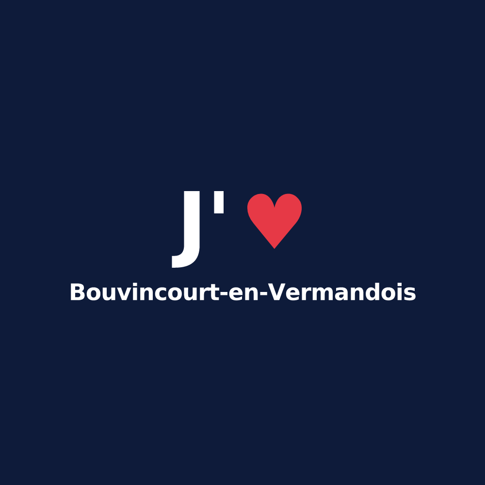 T-shirt personnalisé Bouvincourt-en-Vermandois — design J'aime Bouvincourt-en-Vermandois