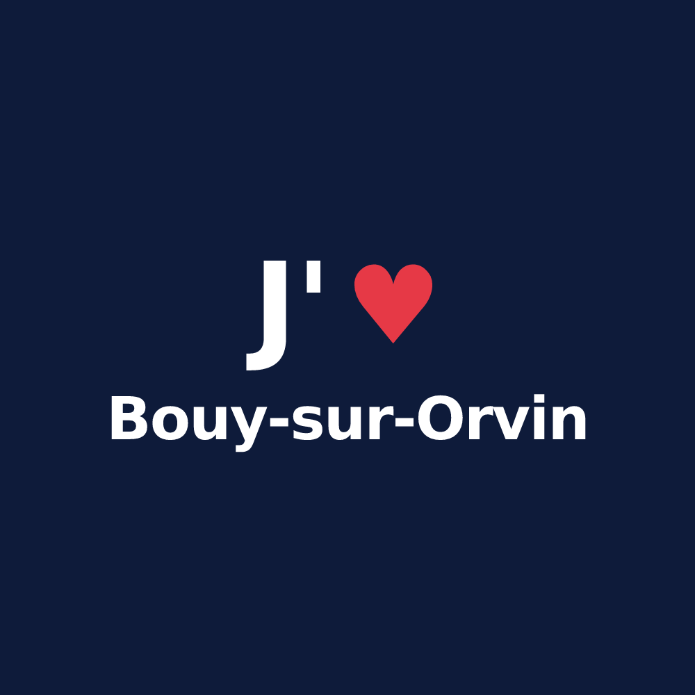 T-shirt personnalisé Bouy-sur-Orvin — design J'aime Bouy-sur-Orvin